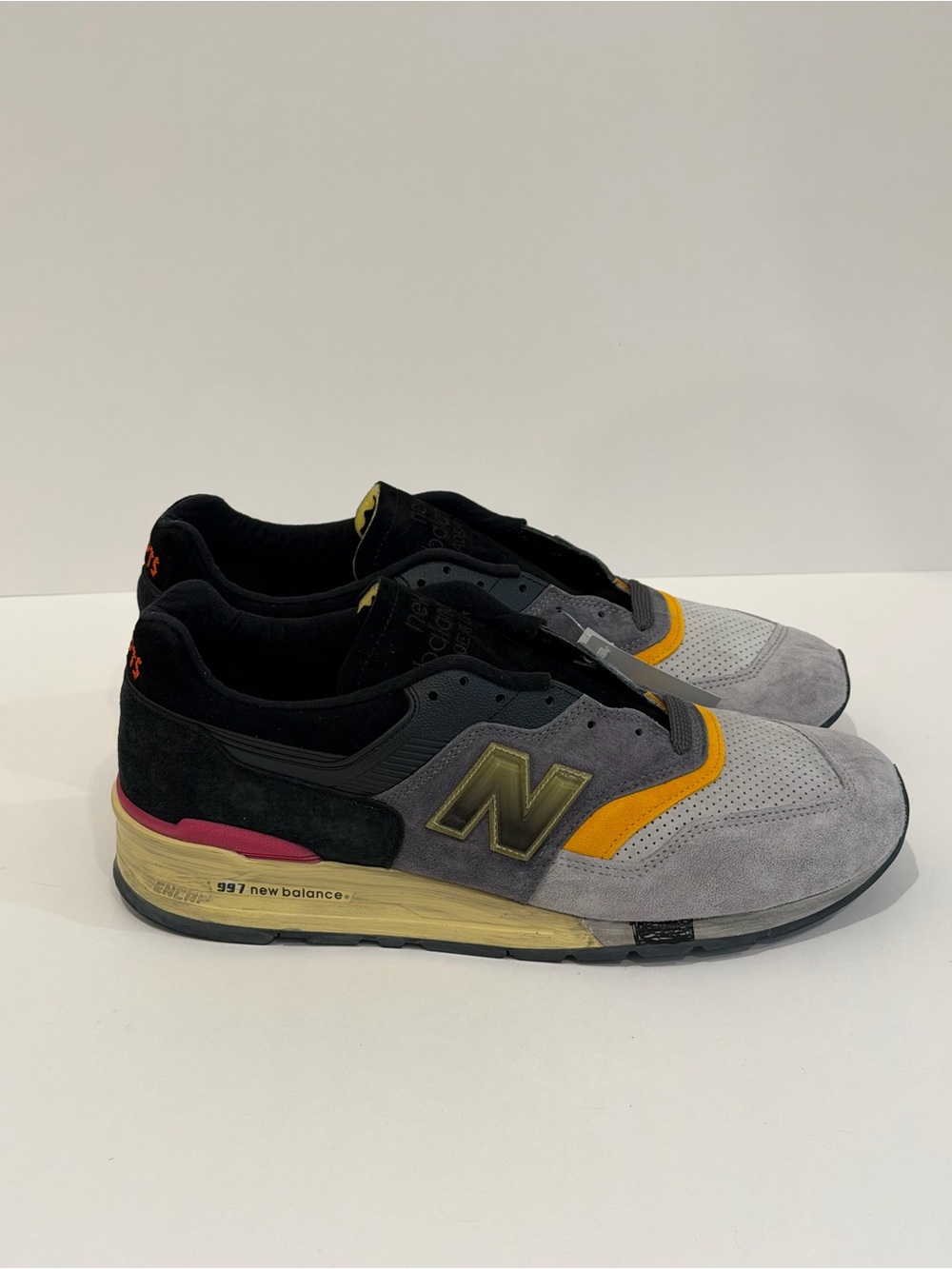 New Balance 997 CNCPTS Made in USA Montage Lace-Up Gray/Black/Yellow/Pink Men 13